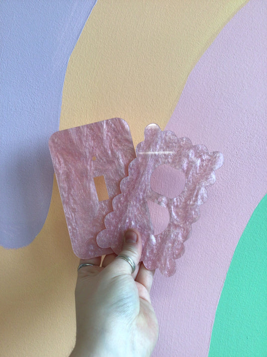 Baby Pink Shimmer Outlet Covers