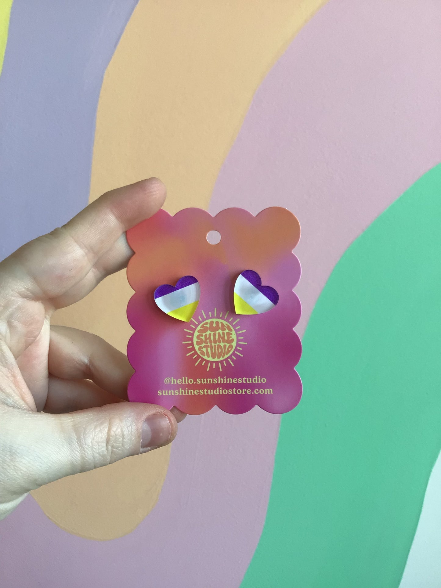 Oopsy Heart Pride Studs