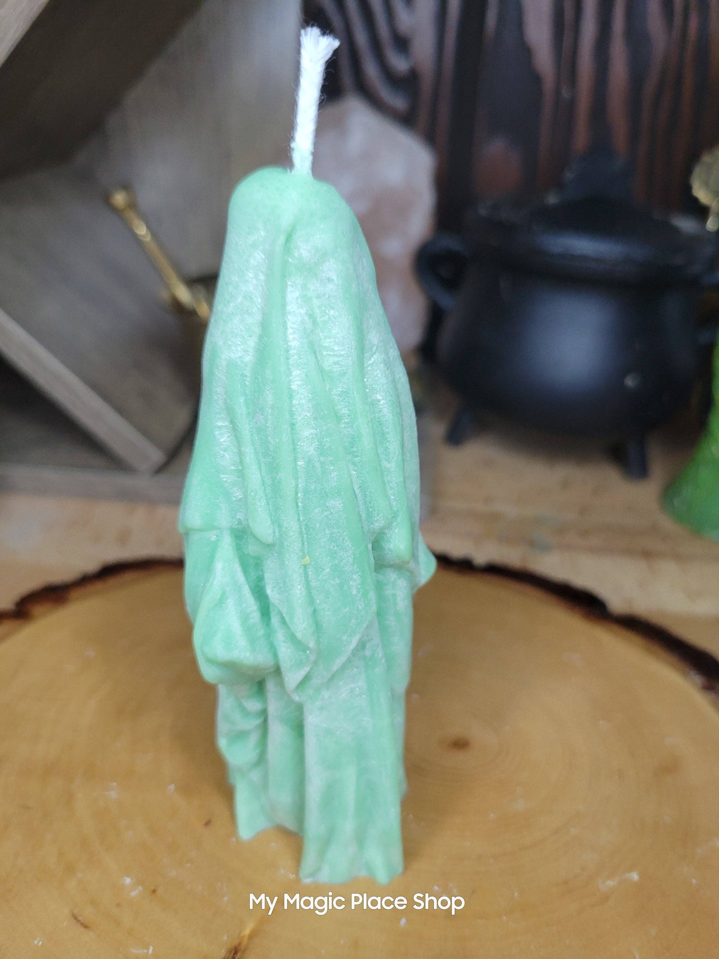 Ghost Handmade Candle , Palm wax Candle , Halloween Candle , white Ghost candle: Orange