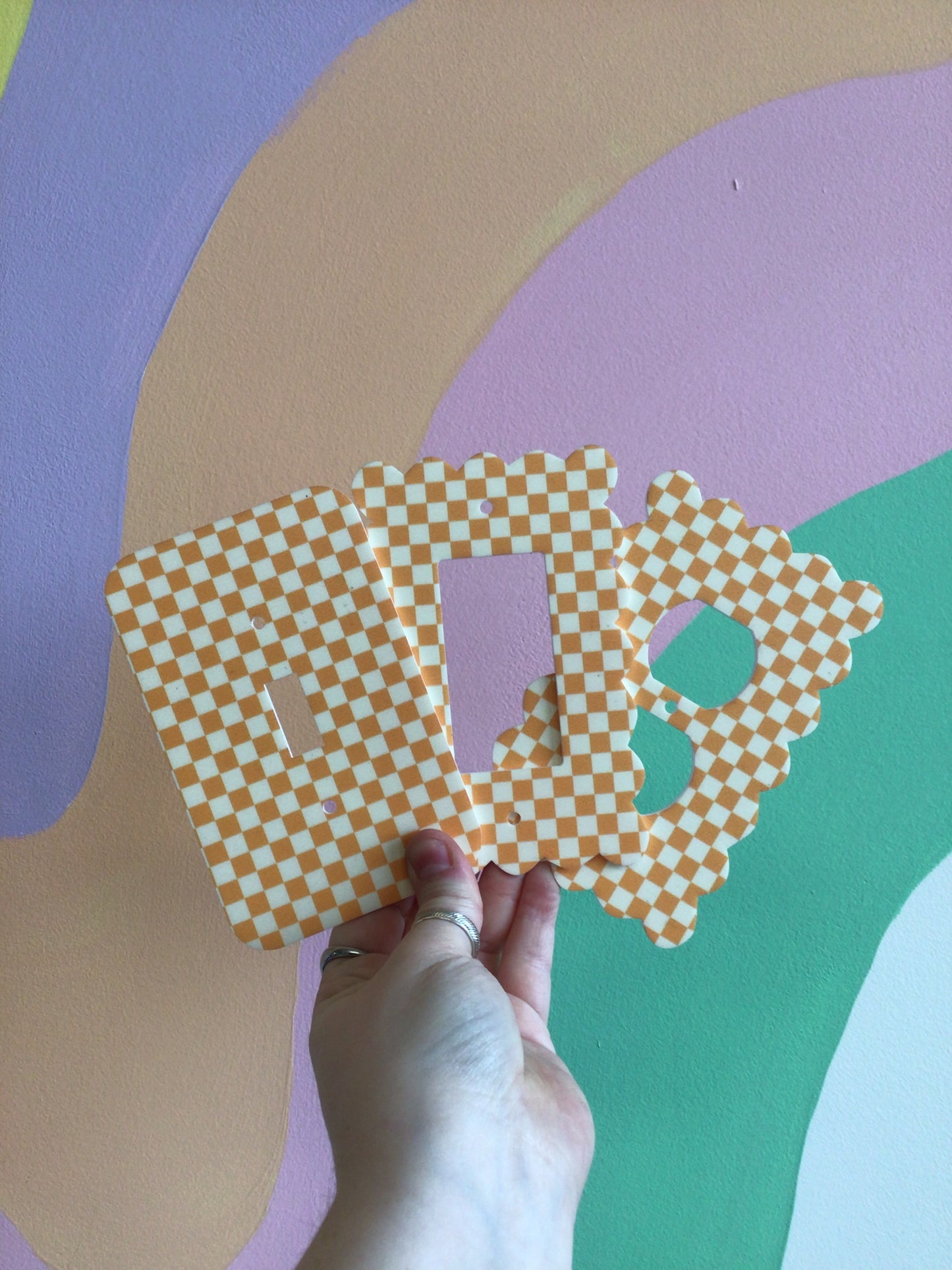 Orange Check Outlet Covers