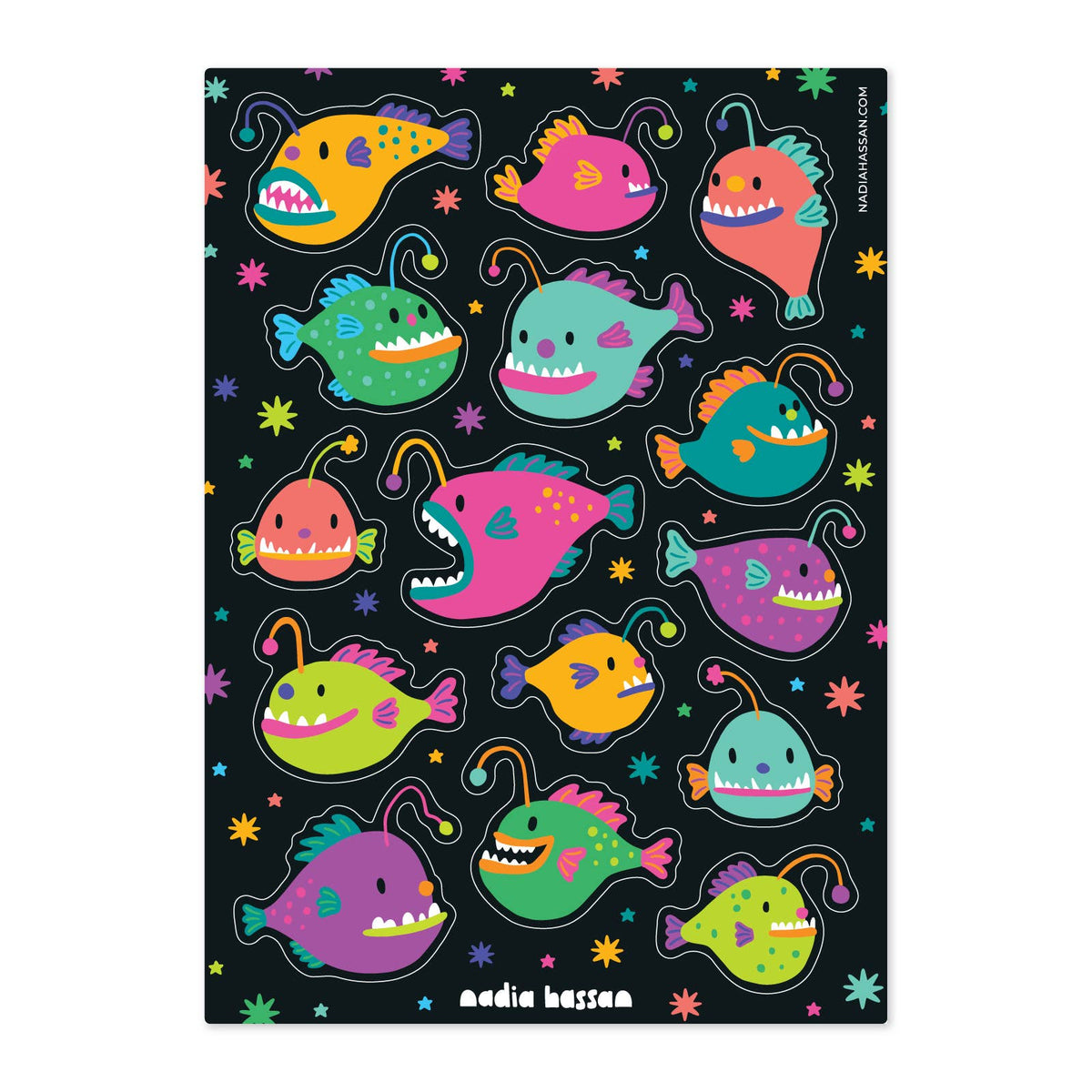 Anglerfish 5x7 Sticker Sheet
