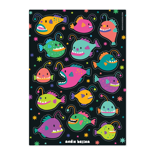 Anglerfish 5x7 Sticker Sheet