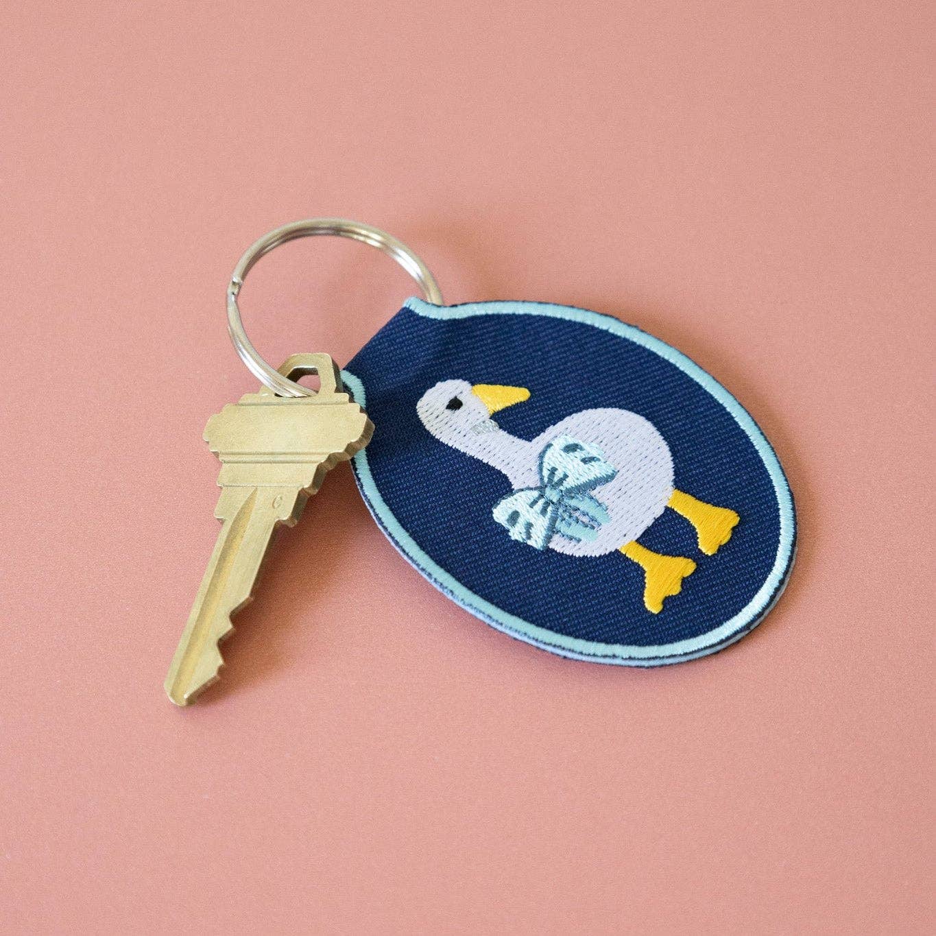 Duck Embroidered Keychain