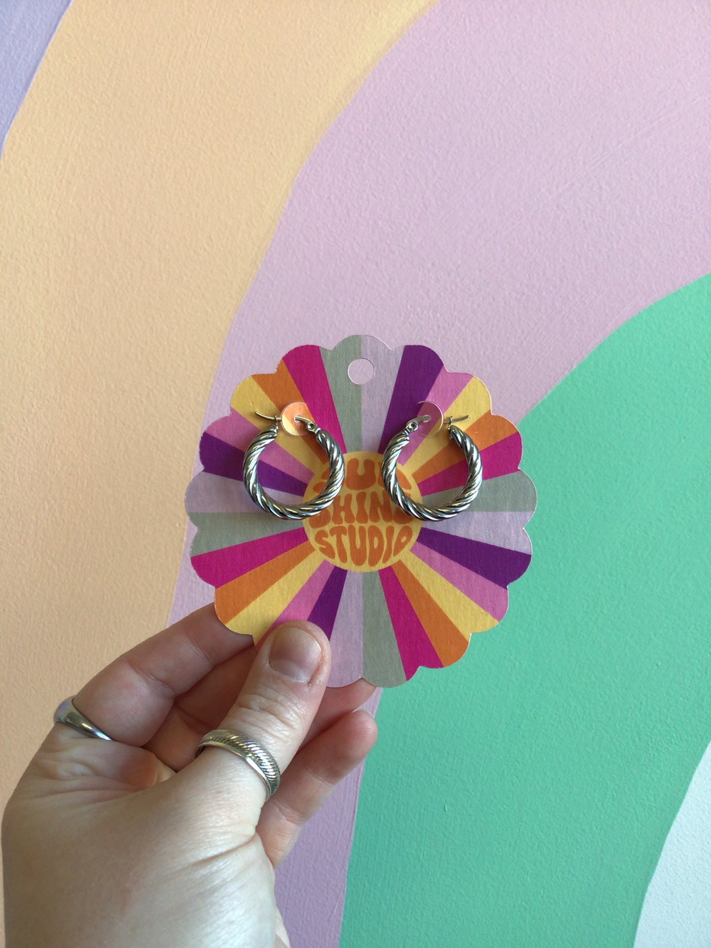 Retro Titanium Twist Hoops