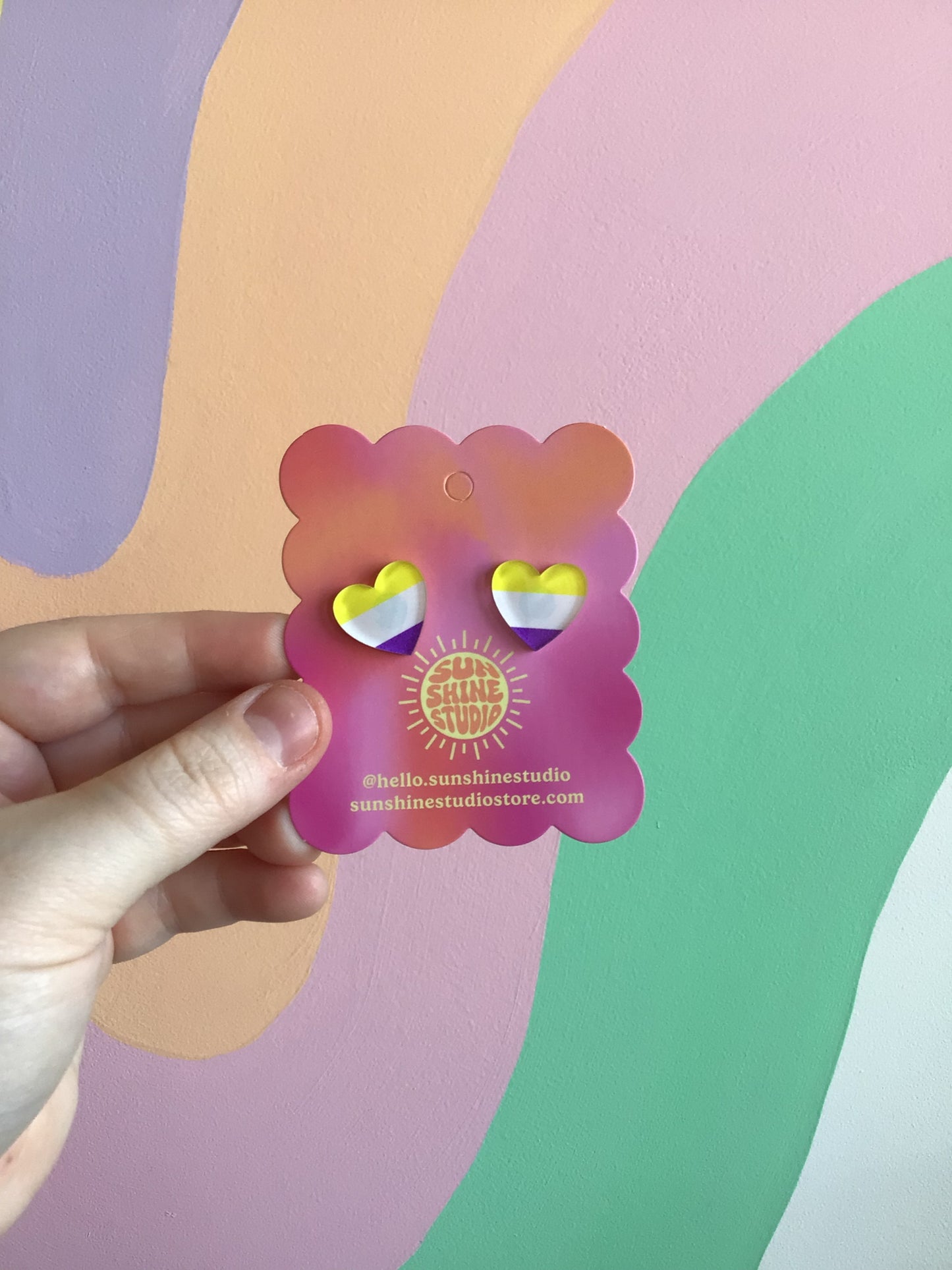 Oopsy Heart Pride Studs