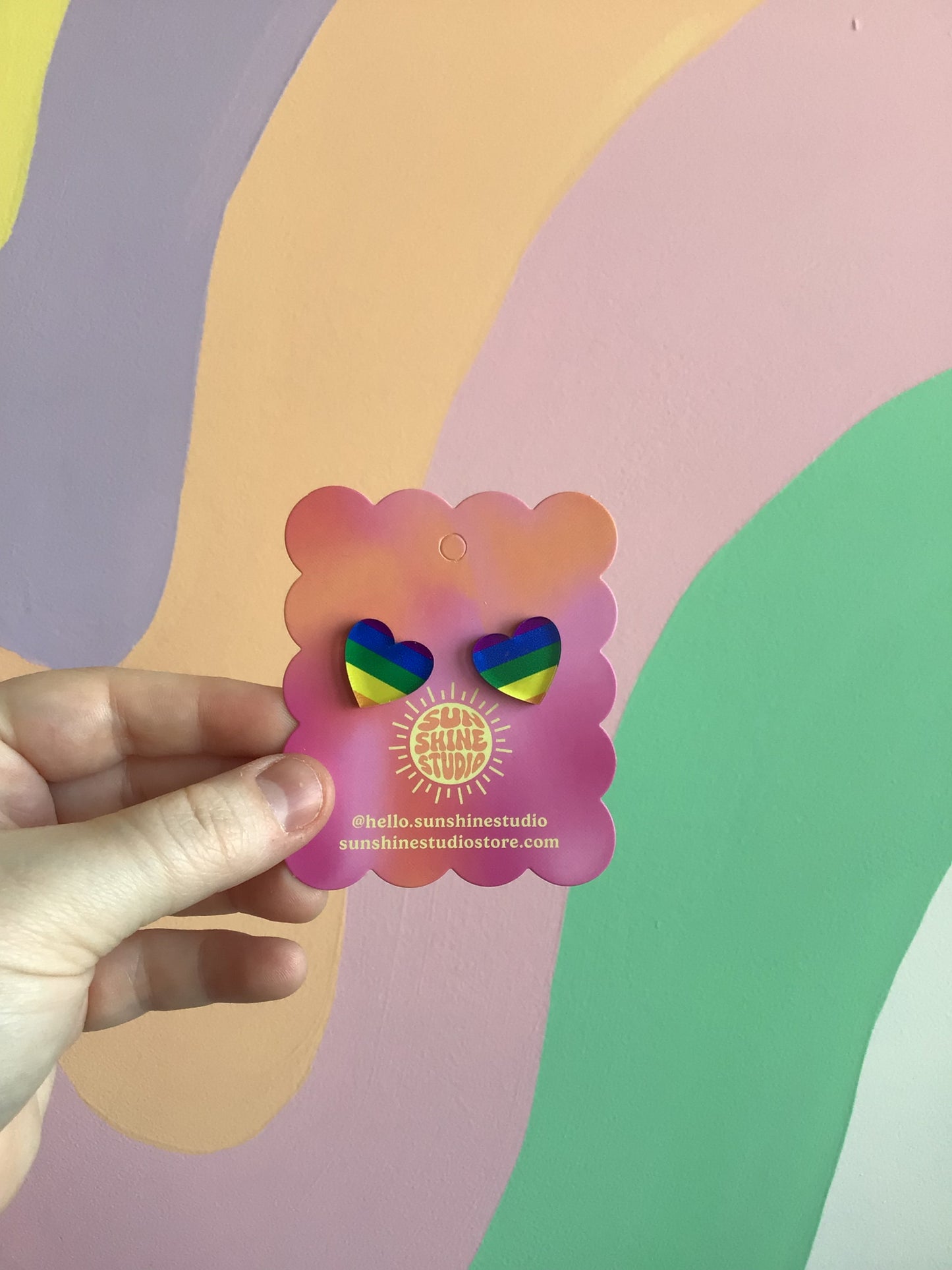 Oopsy Heart Pride Studs