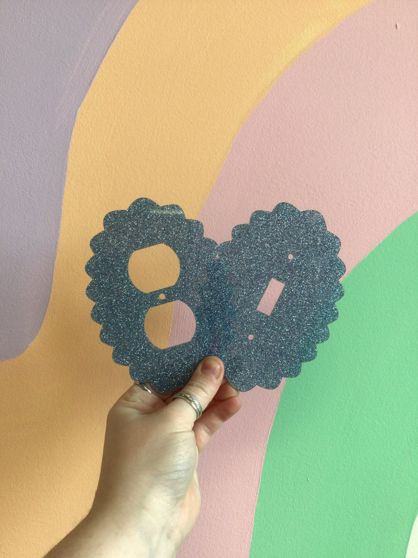 Ice Blue Glitter Outlet Covers