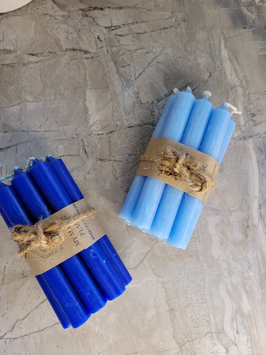 Set of 10 mini Candles 4" chime unscented Home Decor: Brown