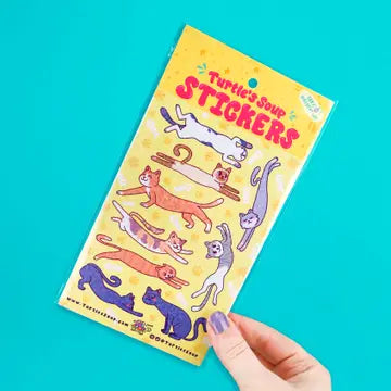 Stretching Cats - Holographic Sticker Sheet