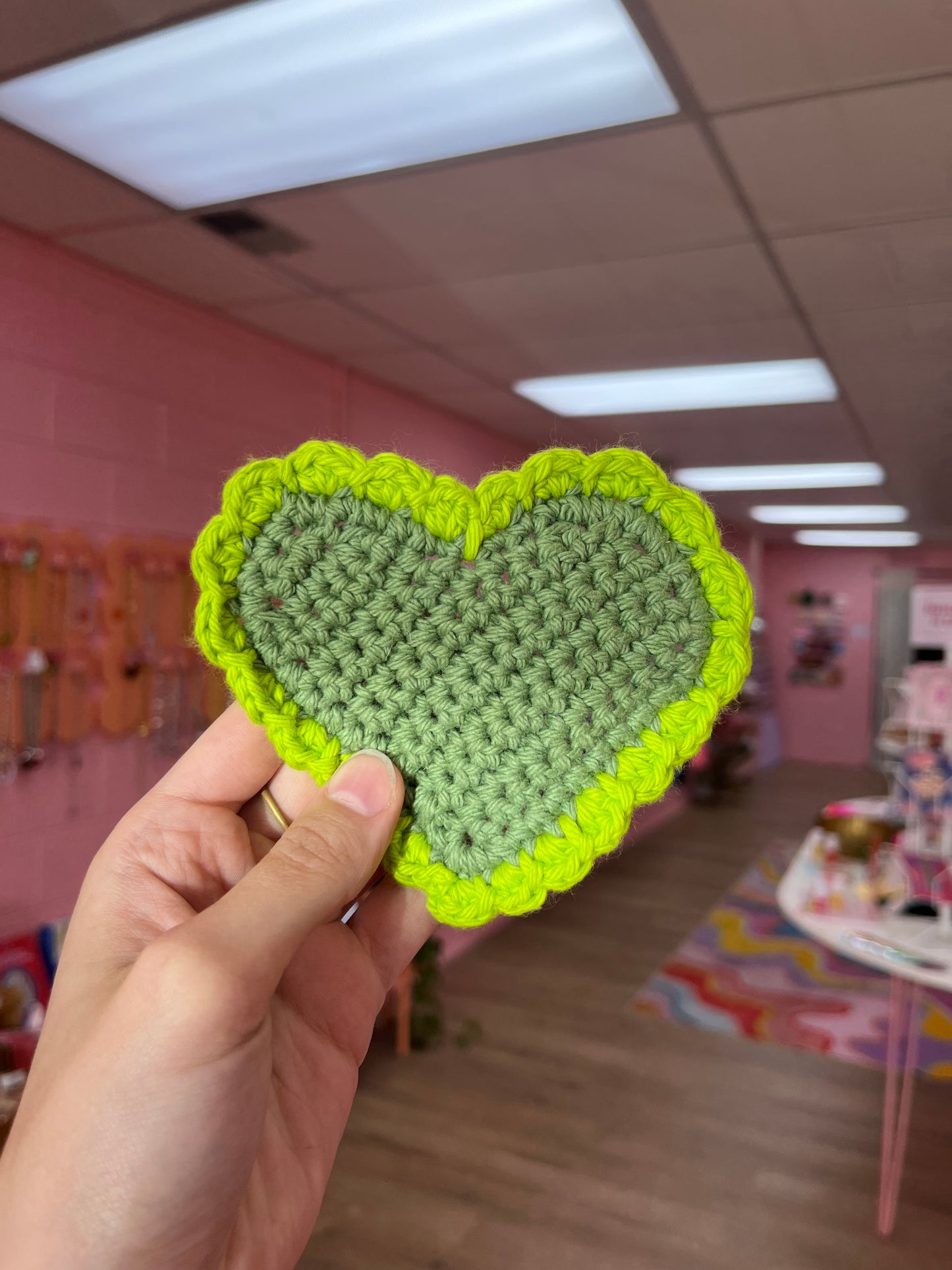 Crochet Heart Coaster