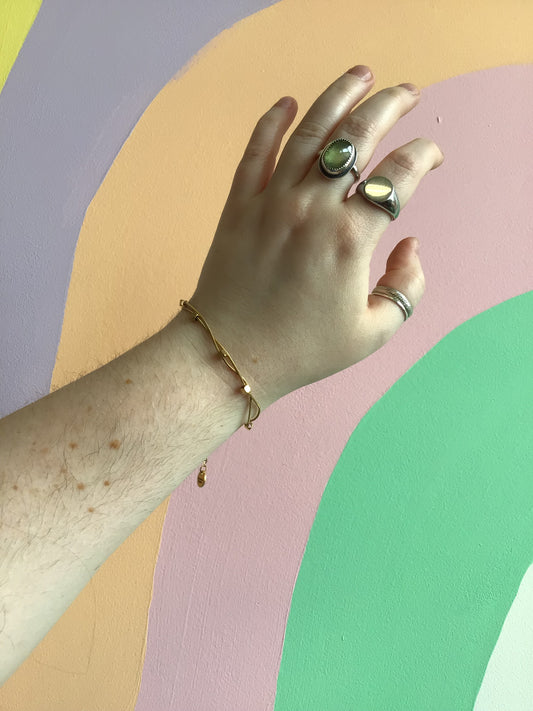 Cubed Titanium Layered Bracelet