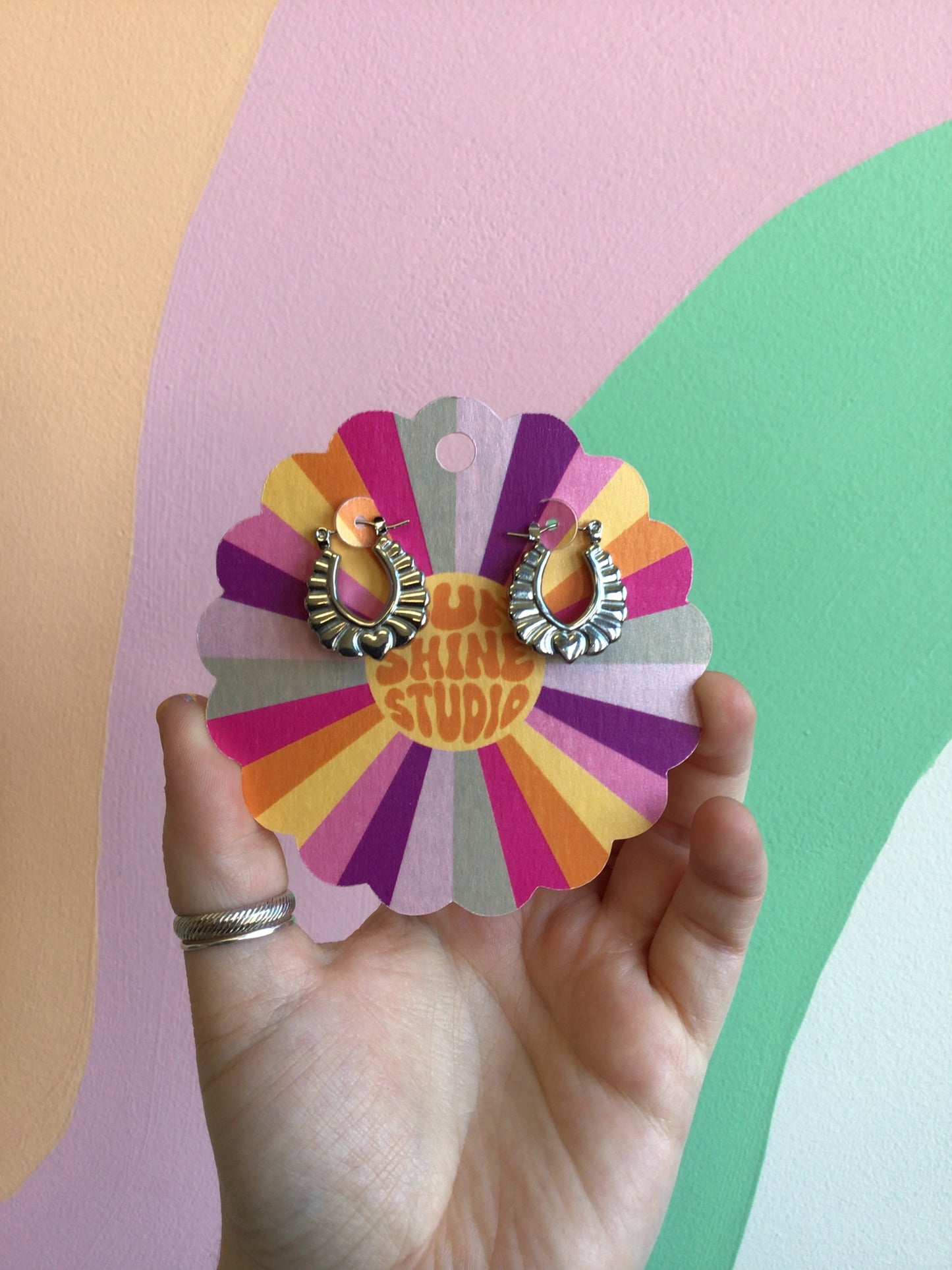 Scalloped Titanium Hoops