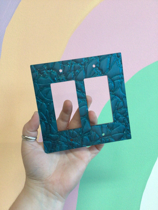 Teal Scales Outlet Cover