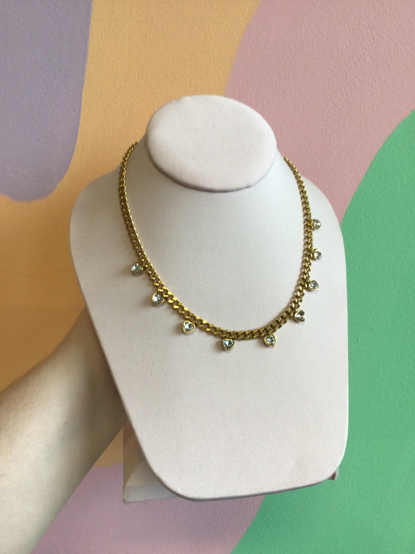 Titanium Gem Heart Chain
