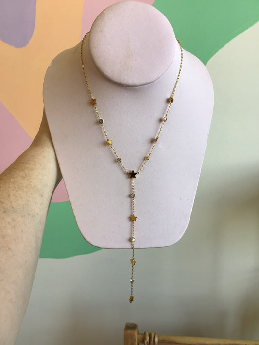 Titanium Gem and Star Necklace