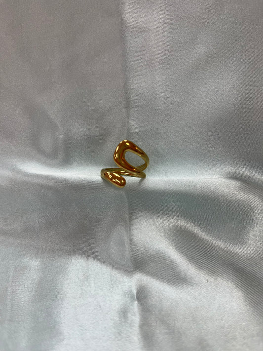 Window Wave Titanium Ring