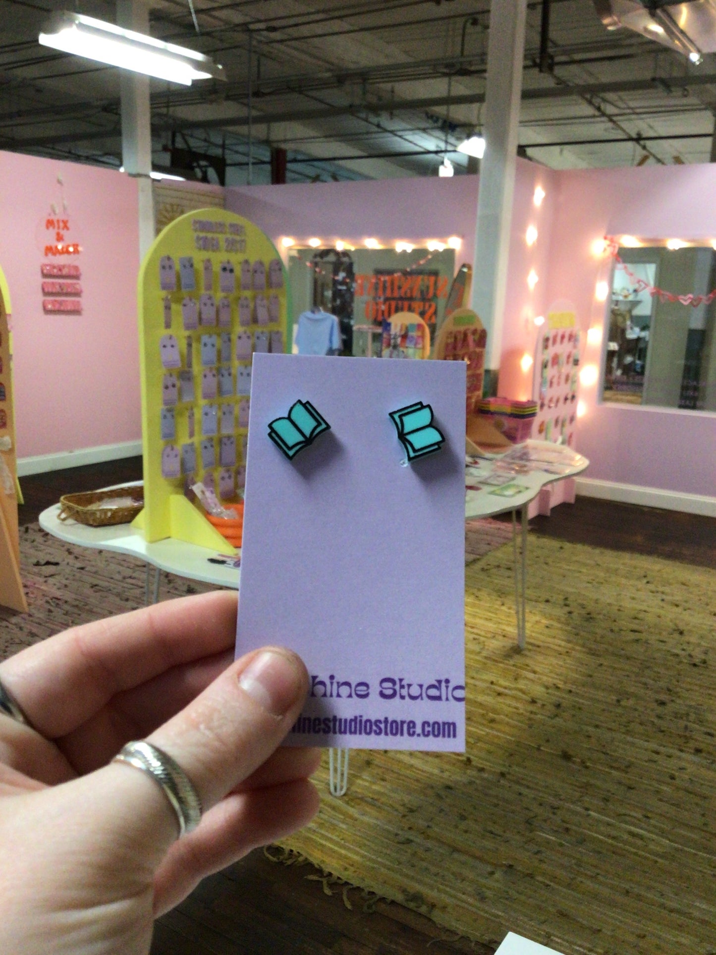 Open Book Tiny Stud Earrings