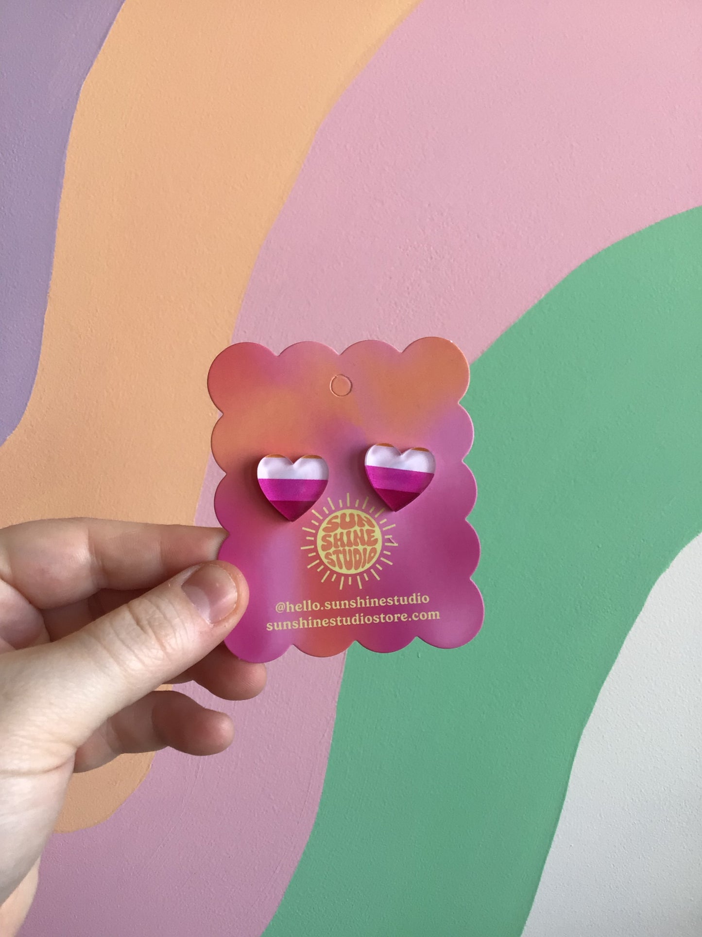 Oopsy Heart Pride Studs