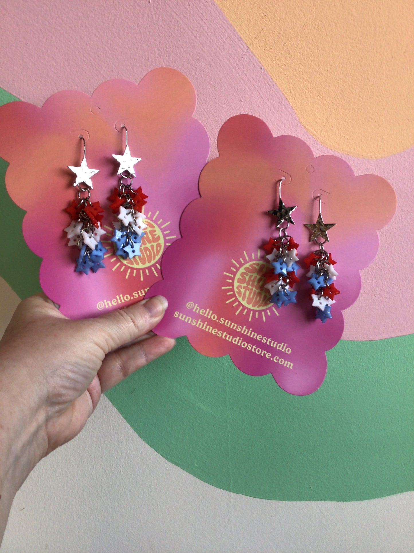 Bright and Fun Button Dangle Earrings