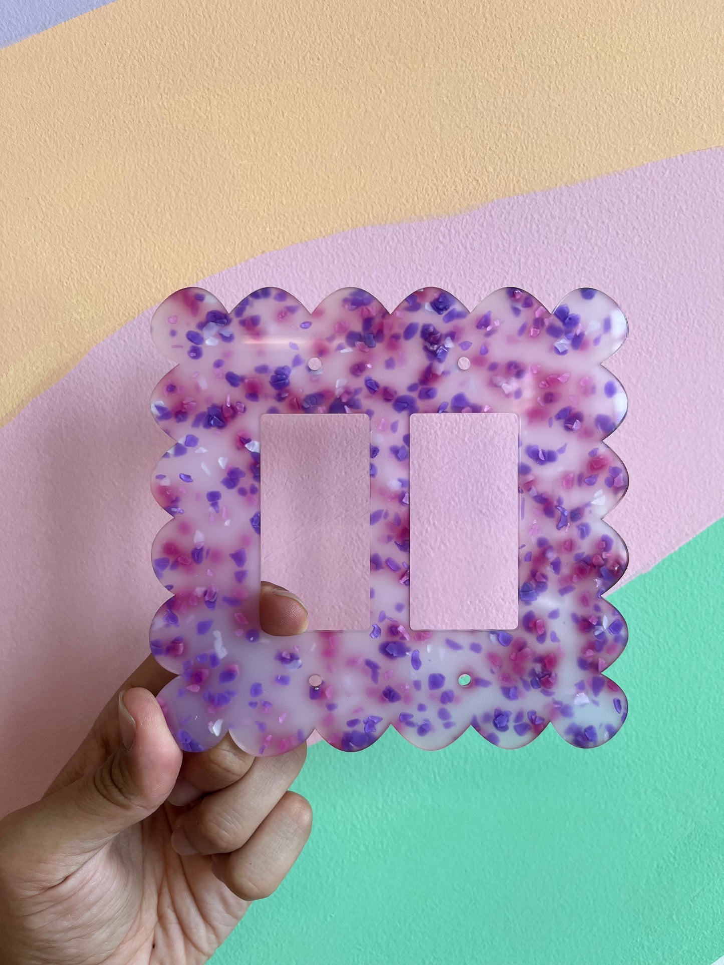 Pink and Purple Terrazzo Outlet Covers