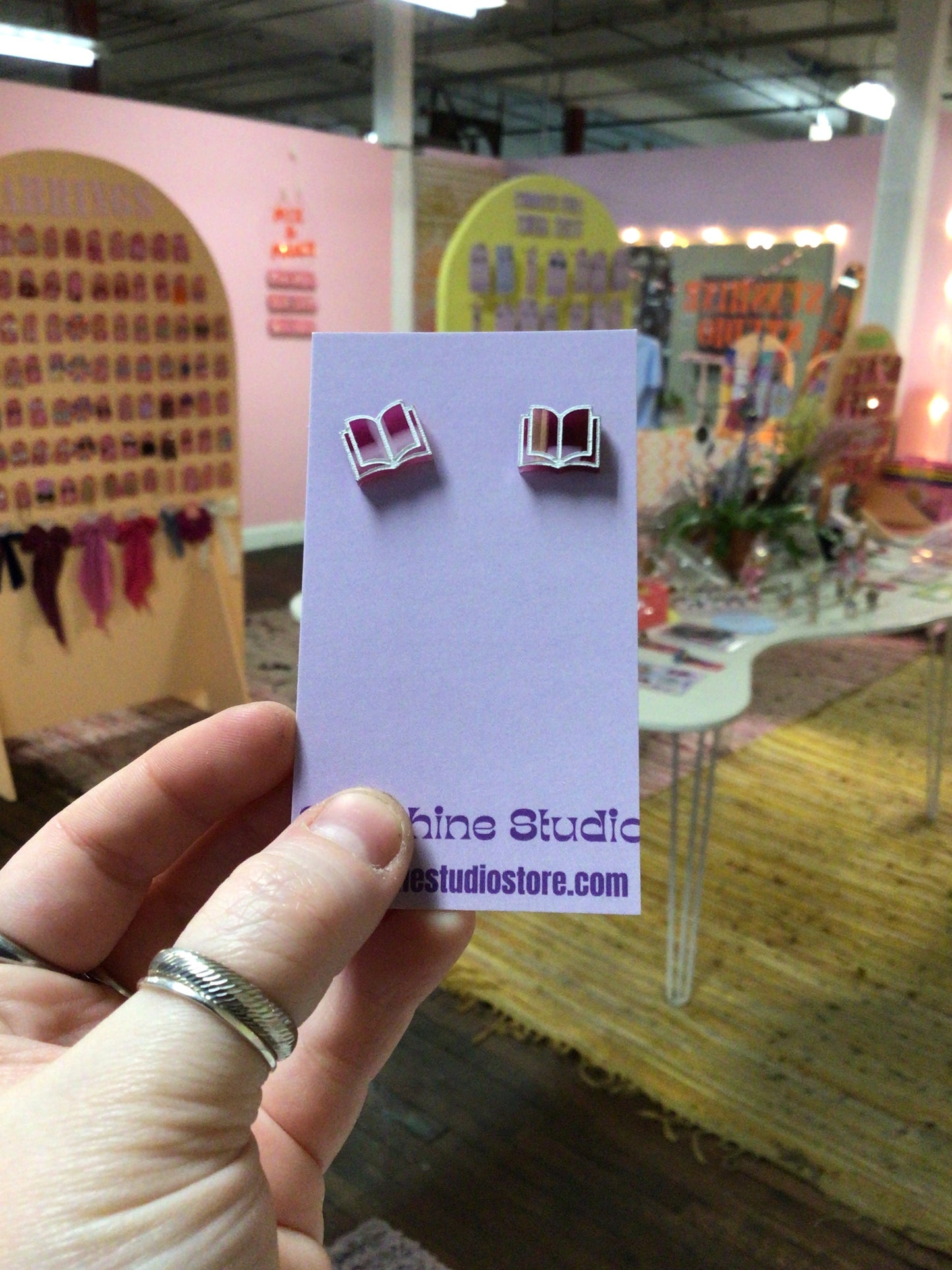 Open Book Tiny Stud Earrings