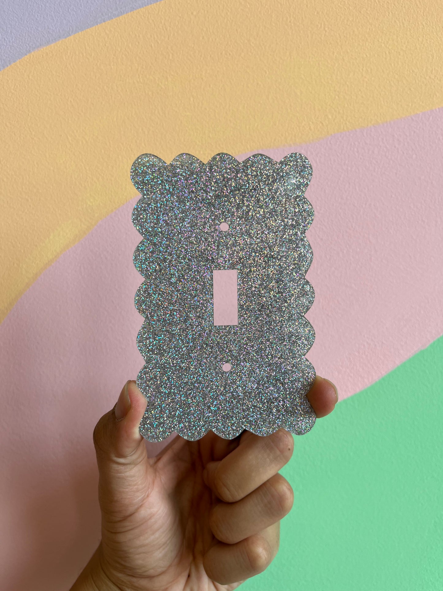 Silver Glitter Outlet Covers