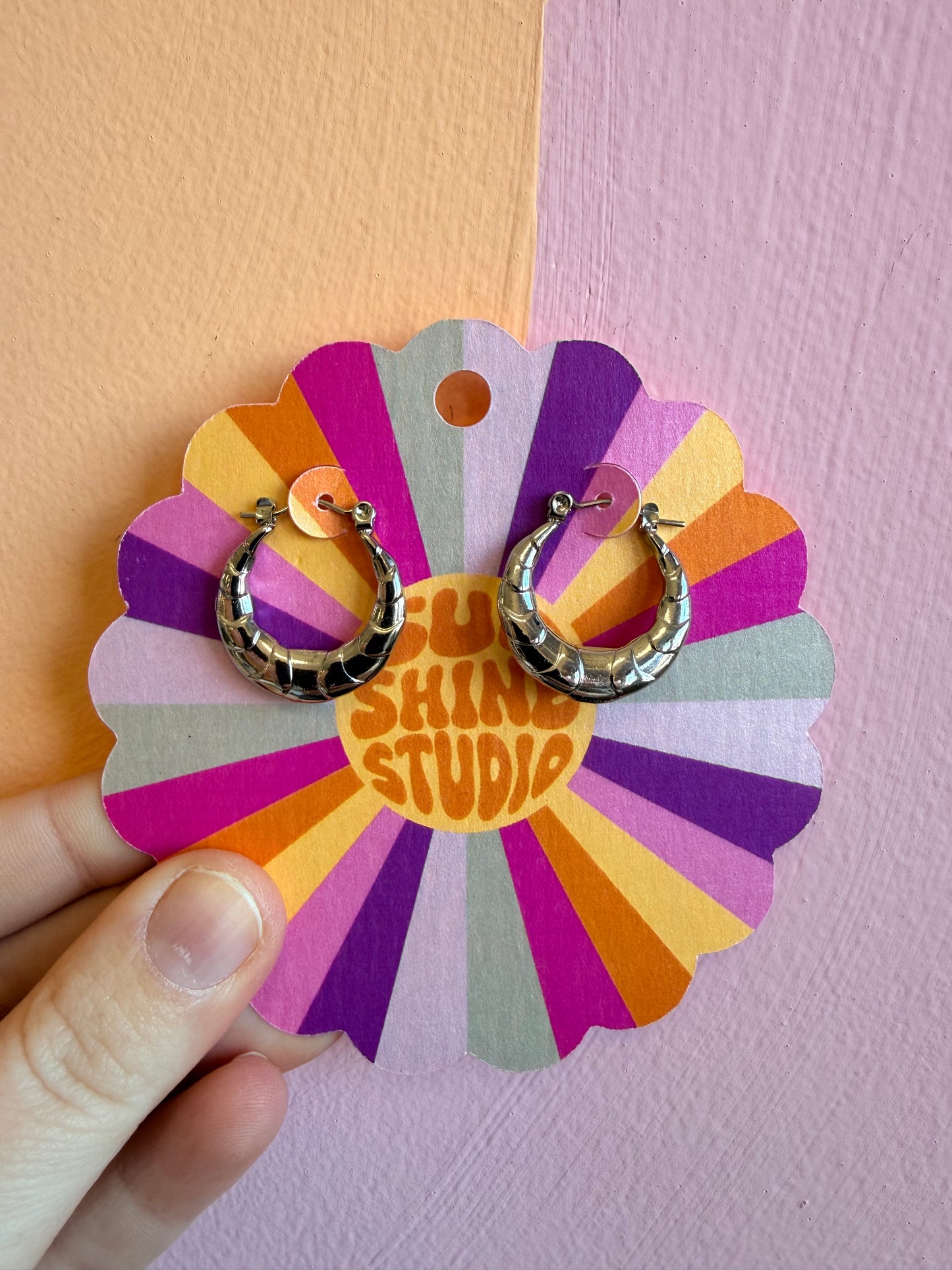 Croissant Style Titanium Hoops