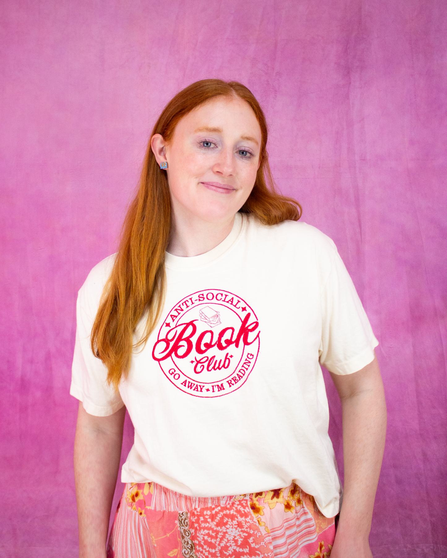 “Anti-Social Book Club” Embroidered Shirt