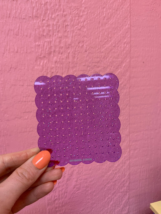 Shimmer purple travel earring holder
