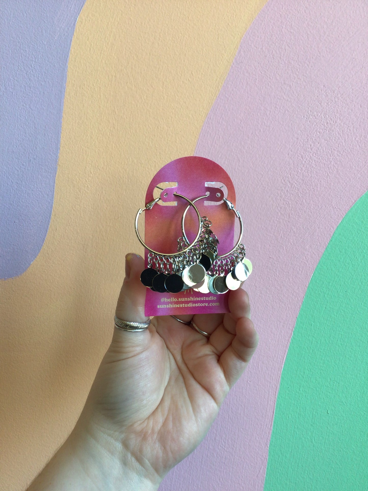 Jangly Titanium Chandelier Hoops