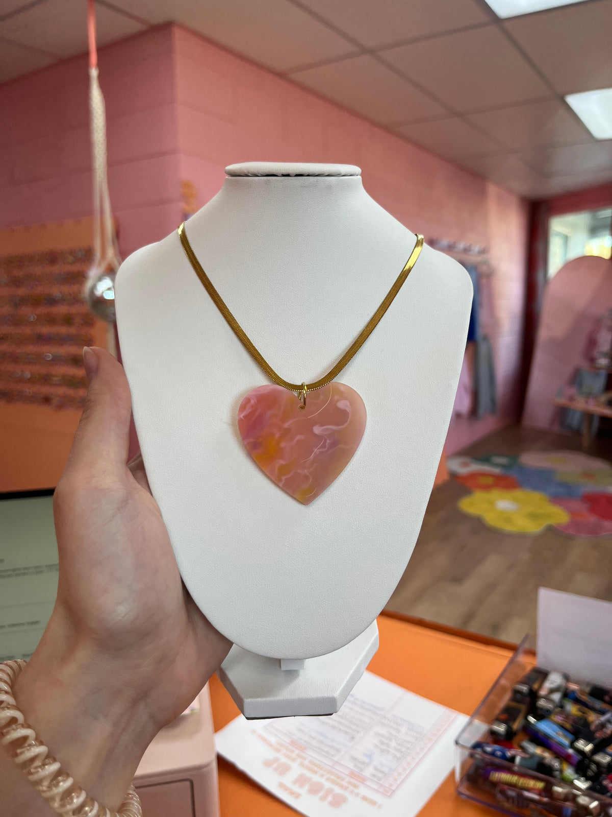 You've Got a Big Heart - Statement Acrylic Heart Charm Necklace