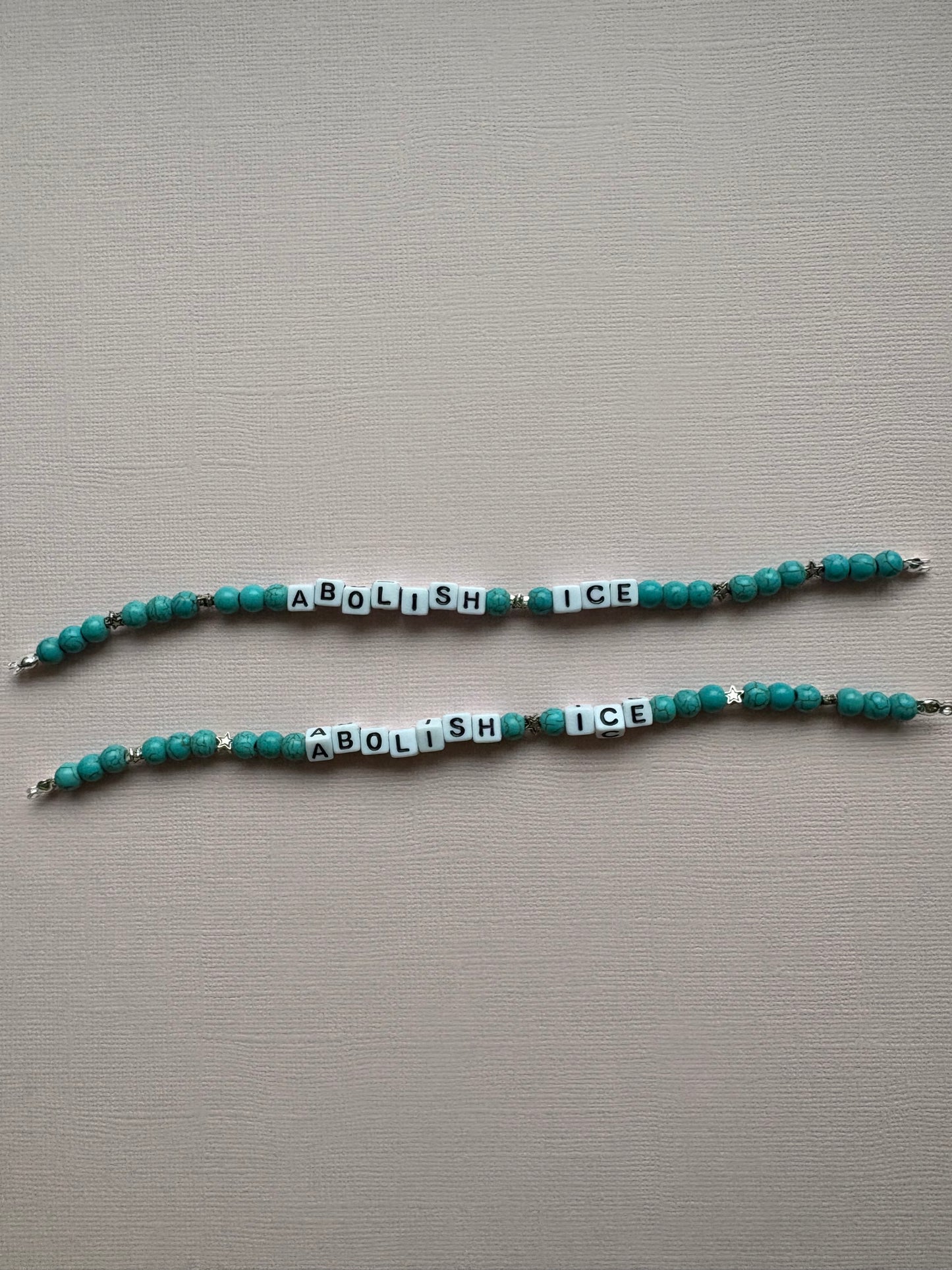 Abolish ICE star turquoise bracelet or bag charm