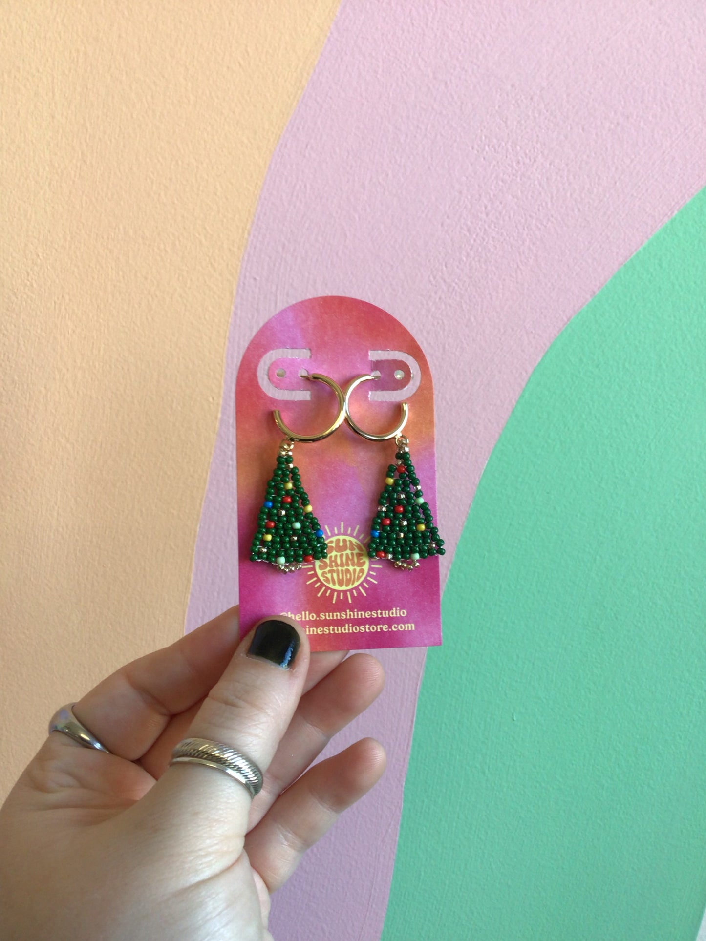 Beaded Christmas Earrings