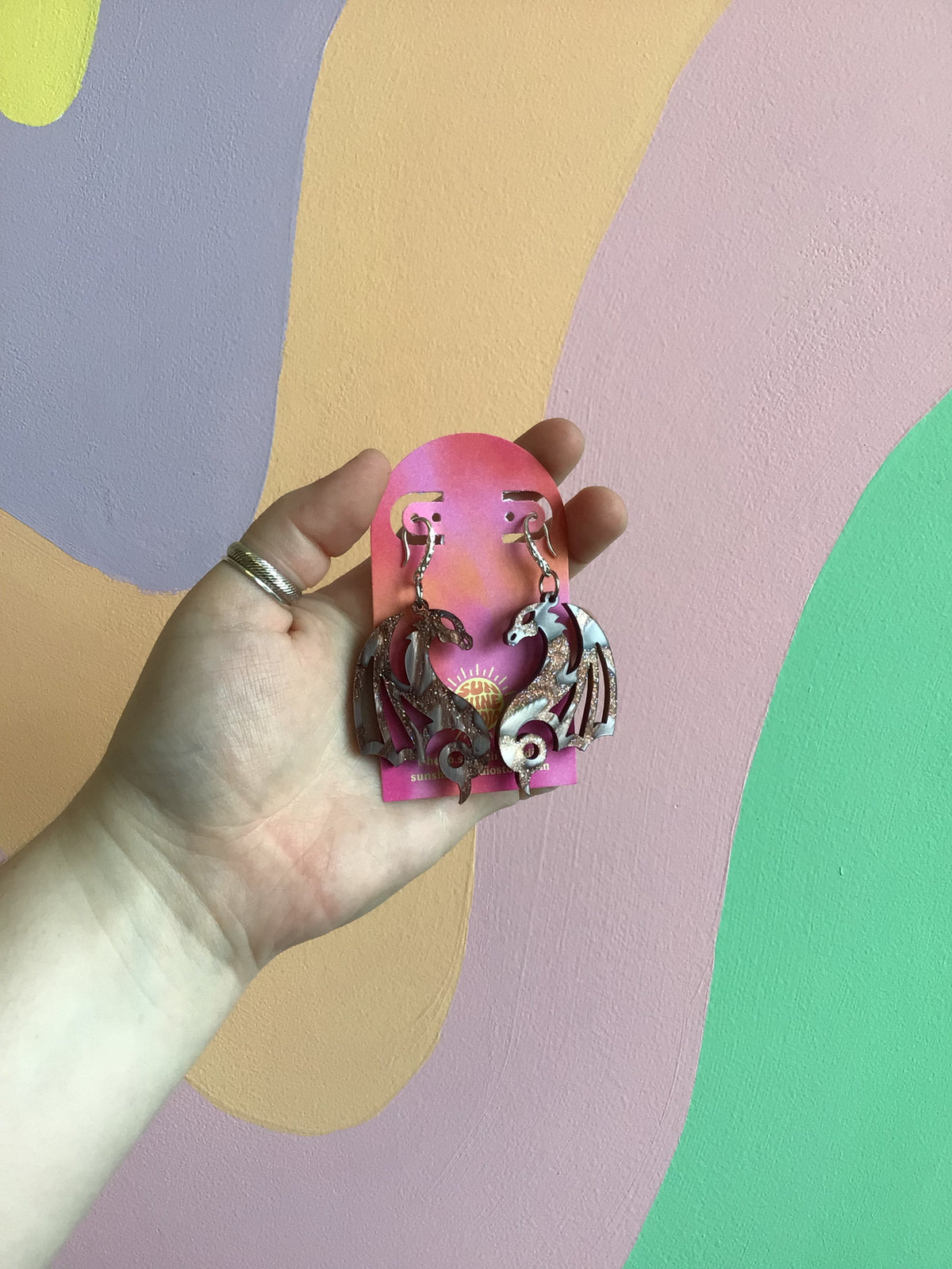Flying Dragon Acrylic Earrings