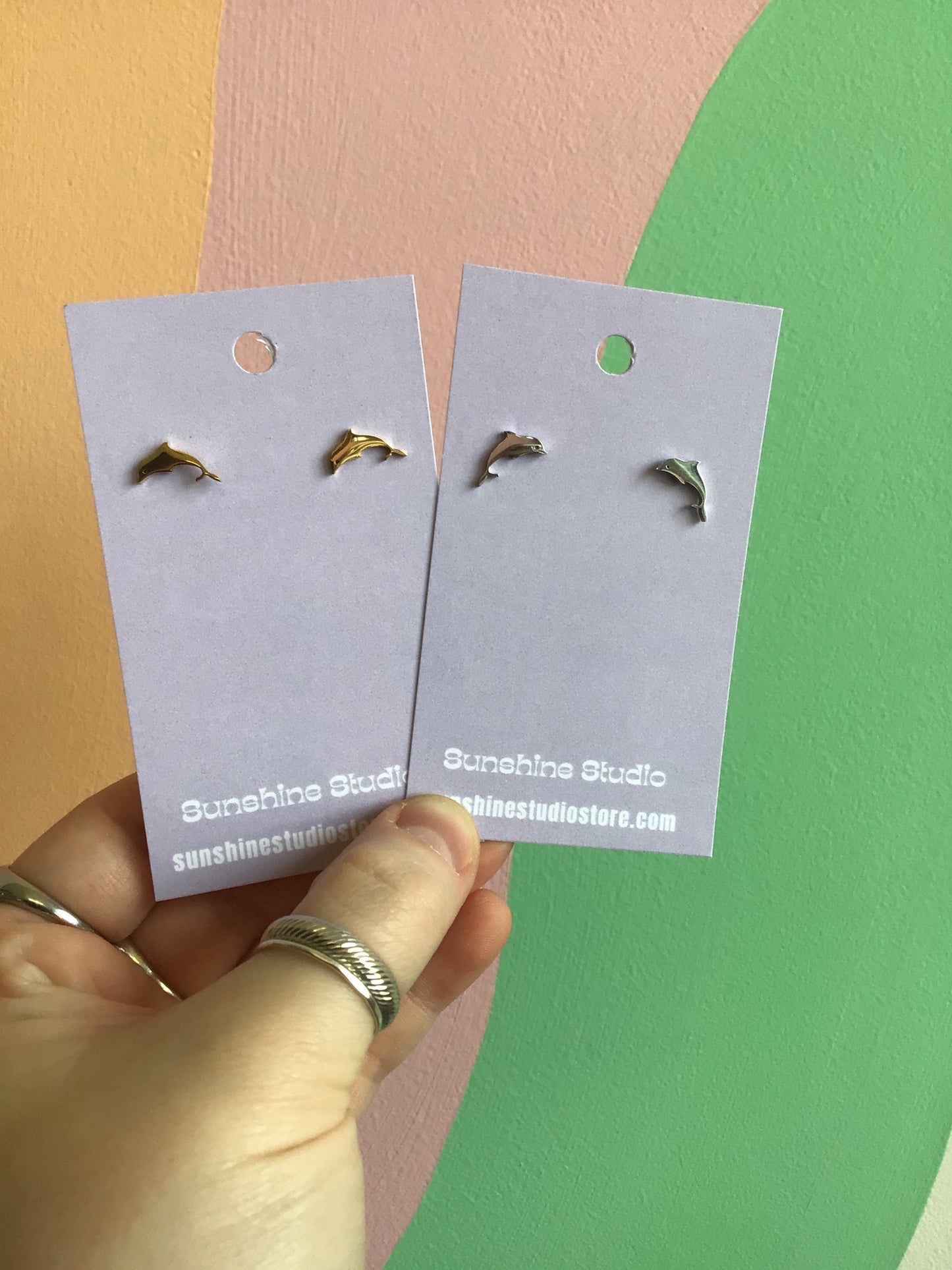 Tiny Dolphin Stainless Steel Earrings