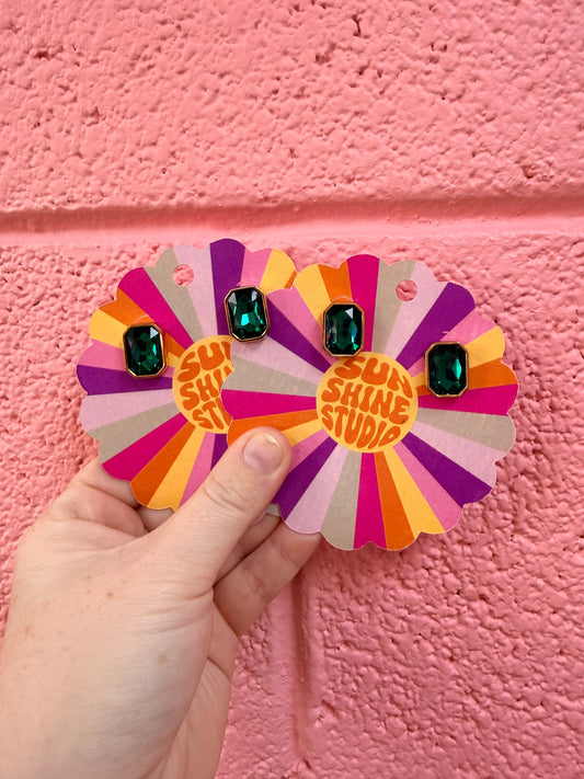 Large Bedazzled Titanium Stud Earrings