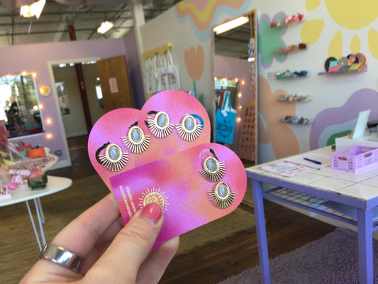 Fan Gem Earrings