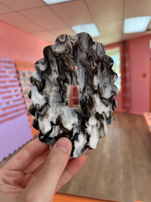Black & White Marbled Outlet Cover