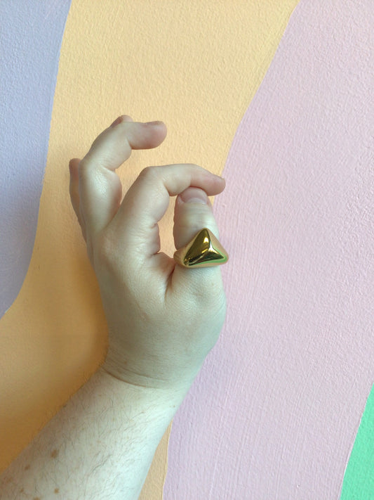 Pyramid Statement Titanium Ring