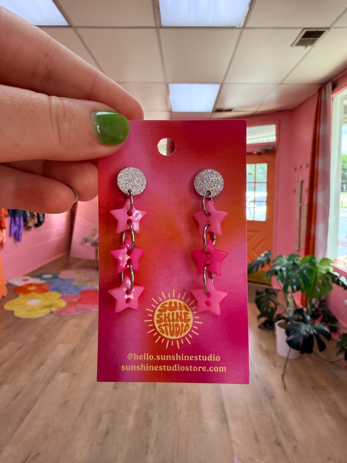 Bright and Fun Button Dangle Earrings