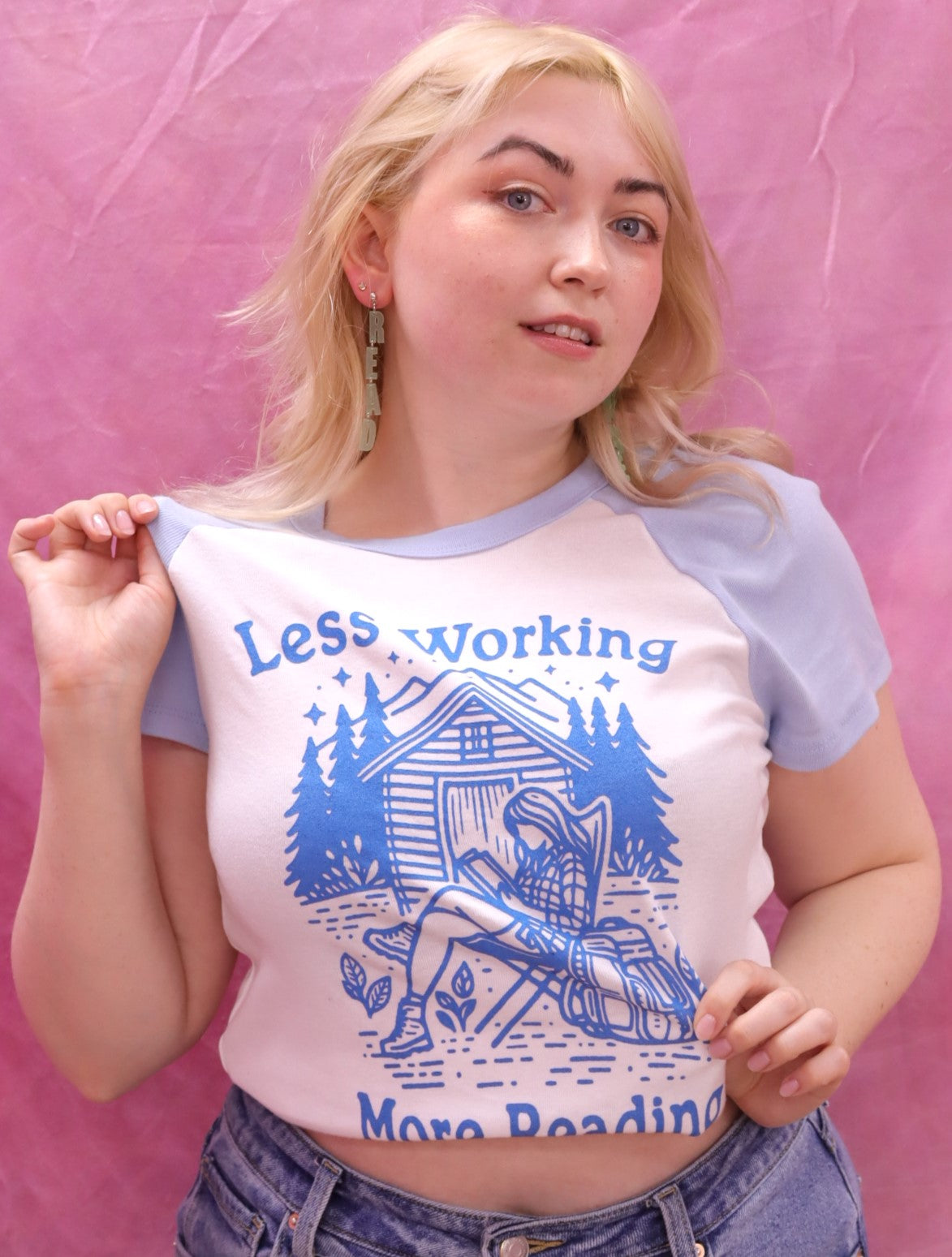 "Less Working, More Reading" Screen-printed Shirts