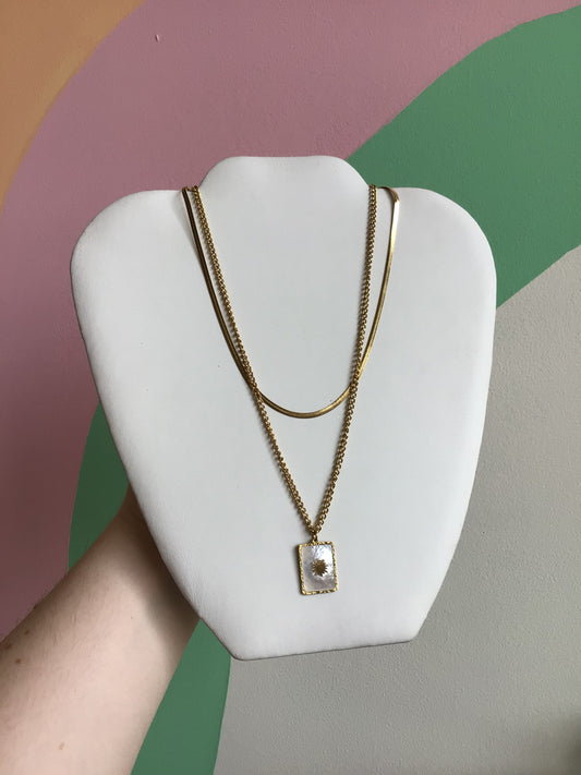 Sunshine Charm Layered Titanium Necklace