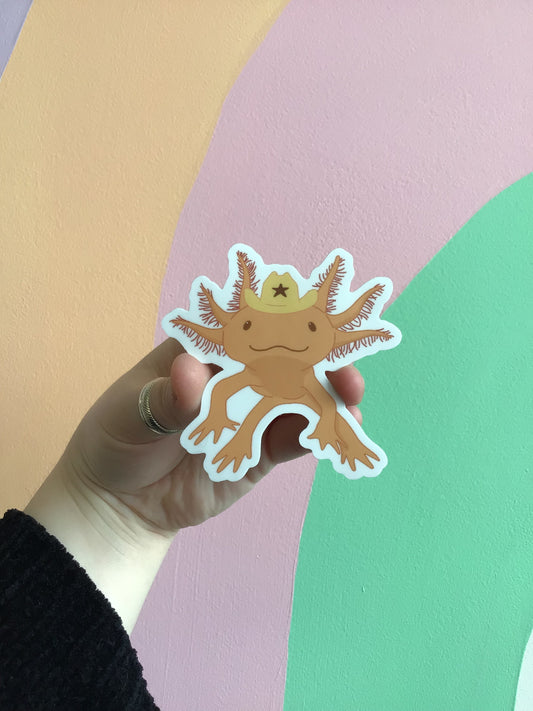Axolotl Cowboy Sticker
