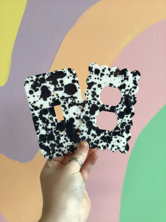 B&W Paint Splatter Outlet Covers