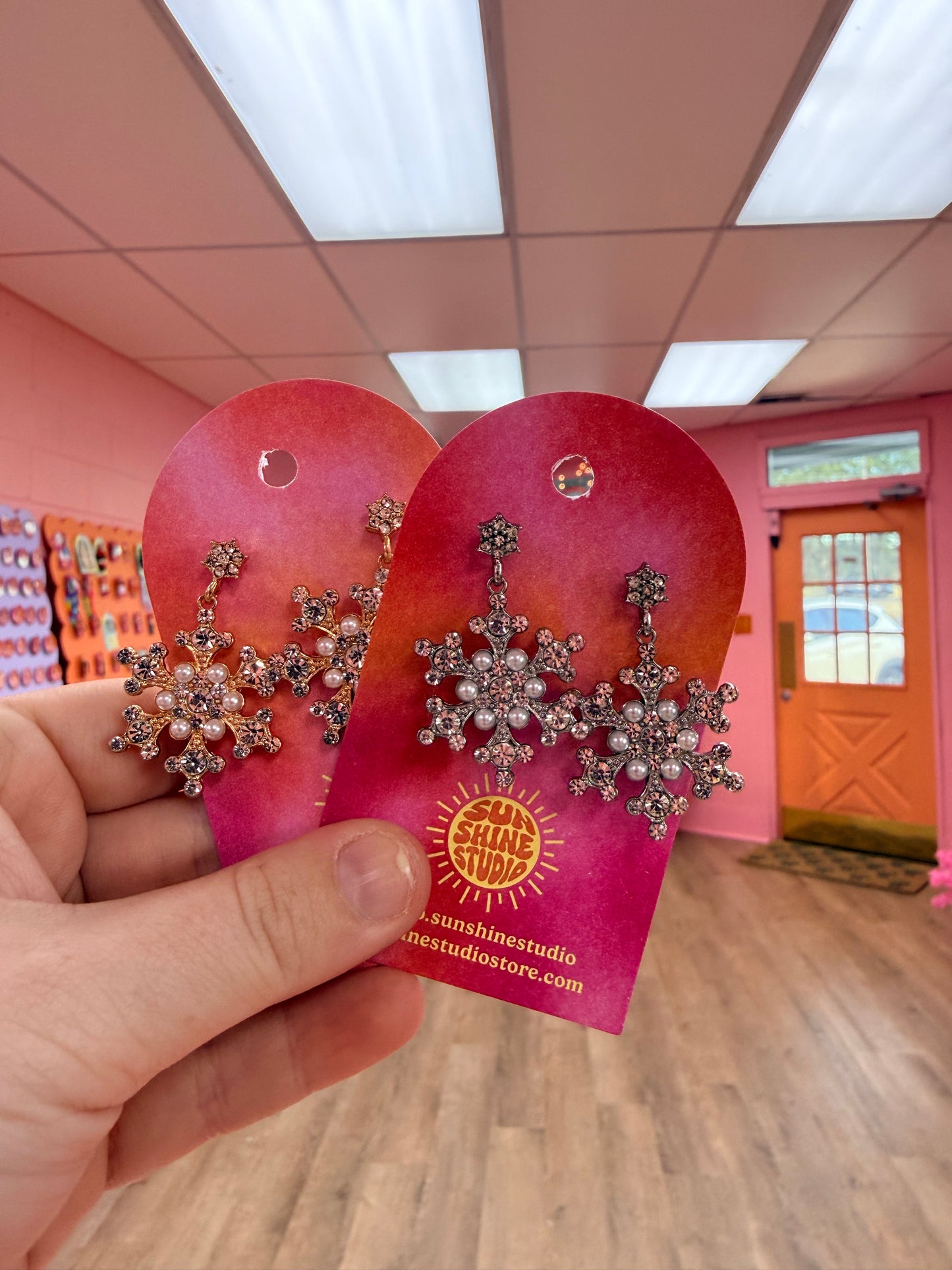 Sparkle Statement Snowflake Earrings