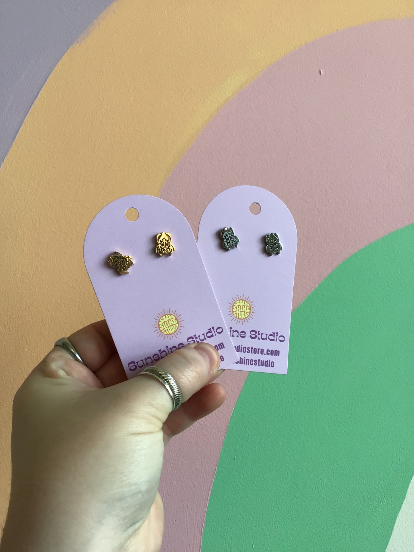 Tiny Scarab Earrings