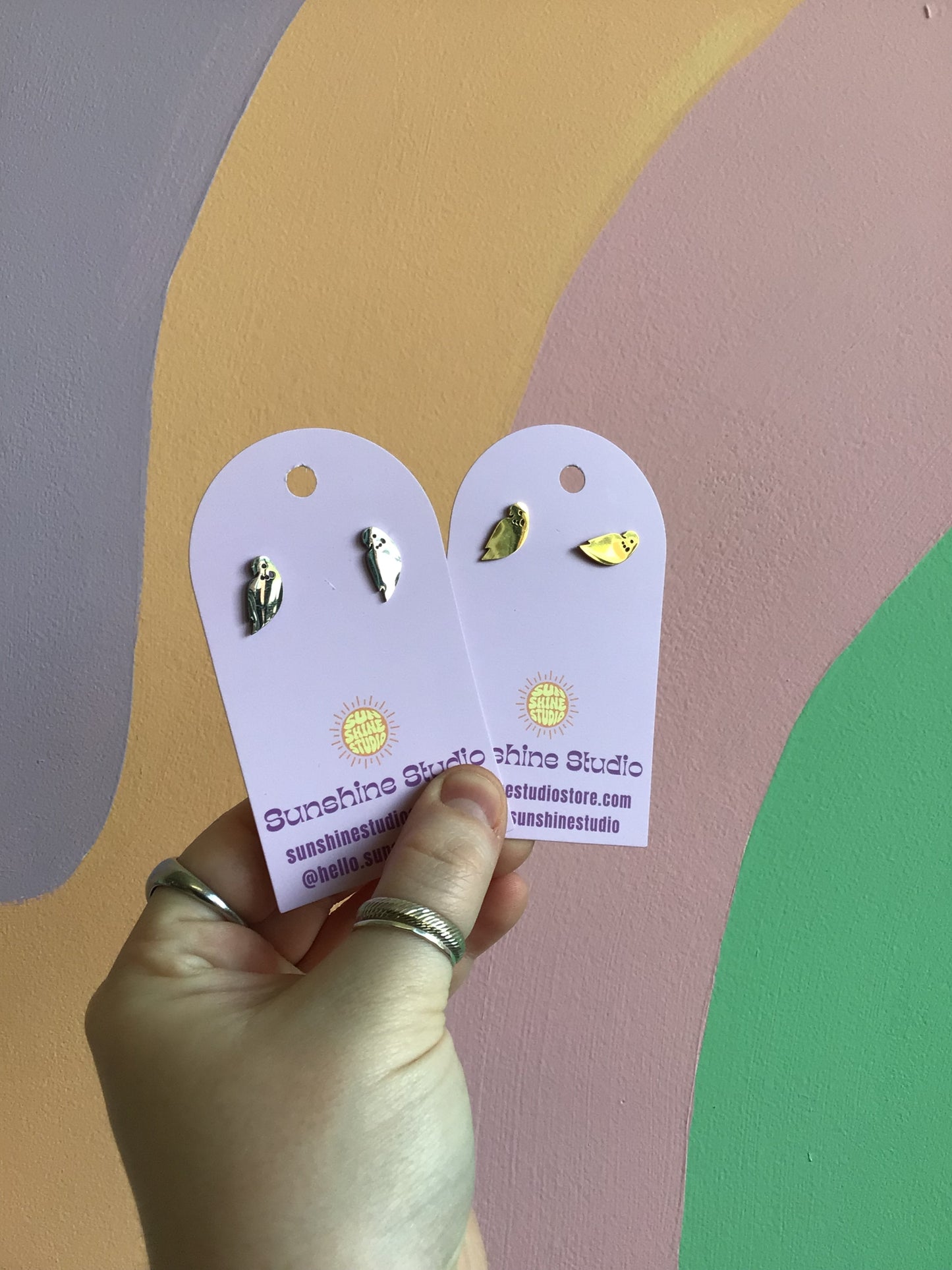 Tiny Parakeet Earrings