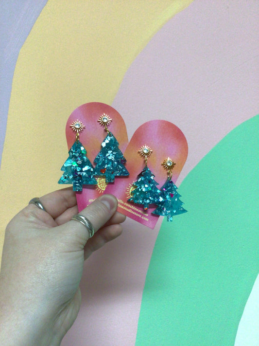 Blue Shimmer Holiday Trees