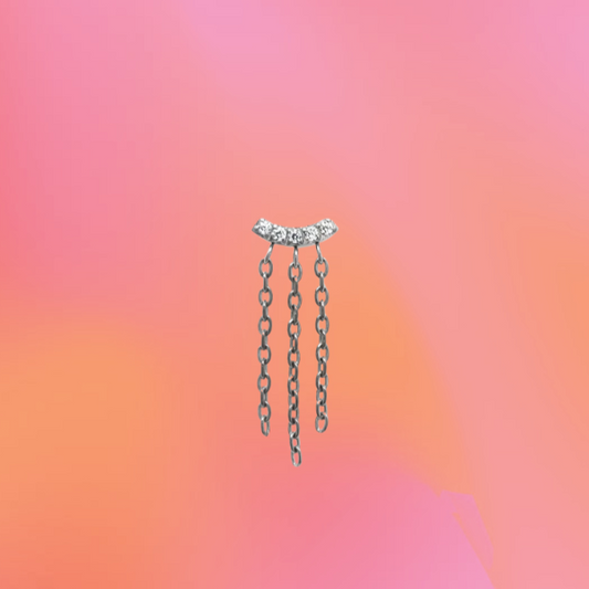 Glittering Dangle Arch - Flat Back Stud