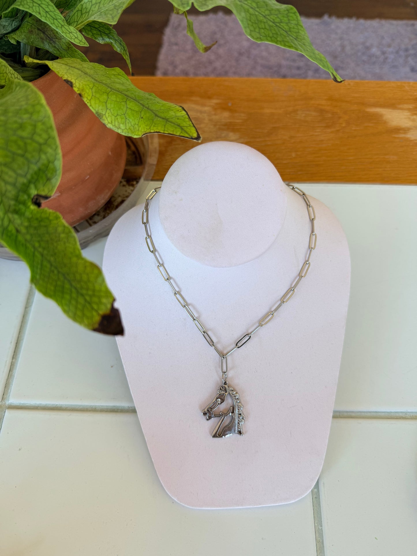 Horse Cutout Charm Necklace